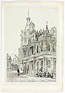 Hotel de Ville, Cologne, from Facsimiles of Sketches made in Flanders and Germany