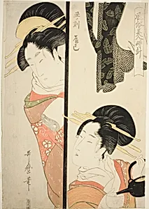 Hour of the Ox (Ushi no koku) Fukagawa Pleasure Quarter (Tatsumi), from the series "Customs of Beauties Around the Clock (Fuzoku bijin tokei)" by Kitagawa Utamaro