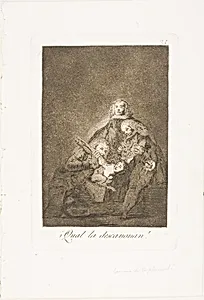 How they Pluck Her, plate 21 from Los Caprichos by Francisco José de Goya y Lucientes