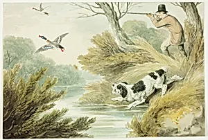 Hunter with Retriever