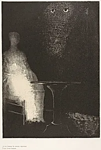 I Continued to Gaze on the Chair, and Fancied I Saw on It a Pale Blue Misty Outline of a Human Figure, plate 1 of 6 by Odilon Redon