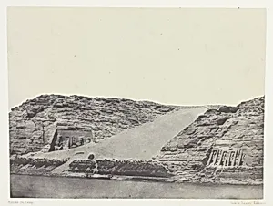 Ibsamboul, Les Deux Spéos; Nubie, plate 101 from the album "Egypte, Nubie, Palestine et Syrie" (1852) by Maxime Du Camp
