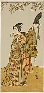 Ichikawa Monnosuke II as Shimokōbe Shōji Yukihira and Segawa Yūjiro I as Matsukaze, Sister of Togashi no Saemon, in “Your Favorite Play: The Subscription List” (Gohiiki Kanjinchō) by Katsukawa Shunsho
