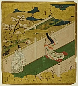 Illustration of the Tale of Genji, ch. 8 Hana no en