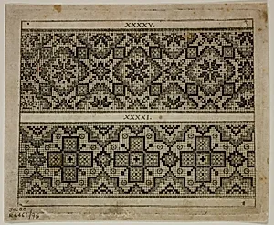 Illustrations from Schön Neues Modelbuch, plate 95 from Woodcuts from Books of the XVI Century by Johann Hans Sibmacher