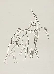 Immediately Three Goddesses Arise, plate 11 of 24 by Odilon Redon