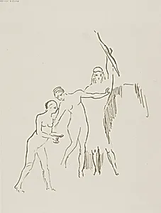 Immediately Three Goddesses Arise, plate 11 of 24 by Odilon Redon