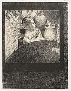 In the Spheres (The breath which leads living creatures is also in the SPHERES), plate 5 of 6 from To Edgar Poe by Odilon Redon