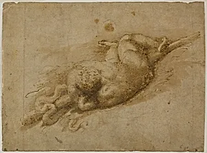 Infant Hercules (recto); Standing Putto with Hand to Chin (verso)