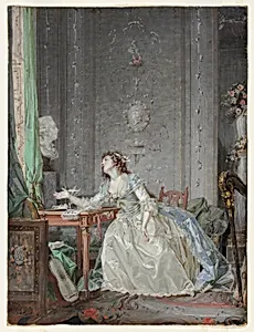 Interior with a Portrait of a Young Lady Before a Bust