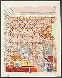Interior with Pink Wallpaper I, plate five from Landscapes and Interiors
