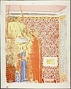 Interior with Pink Wallpaper II, plate six from Landscapes and Interiors