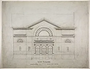 Isaiah Temple, Chicago, Illinois, Alternate West Elevation by Dankmar Adler