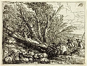 Italian Landscape with Ruins