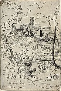 Italian Town with River (recto); View of a Town (verso)