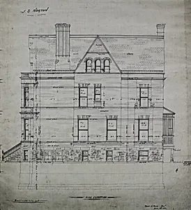 James S. Norton House, Chicago, Illinois, Side Elevation by Treat & Foltz
