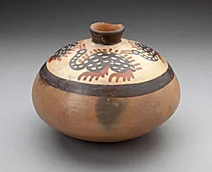 Jar with Repeated Spotted Birds on Shoulder by Nasca