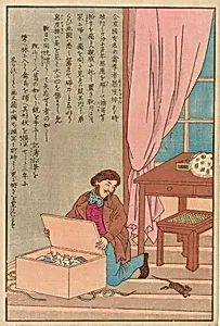 John James Audubon discovering his drawings eaten by a rat by Unknown
