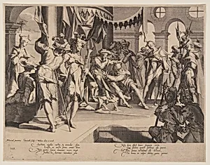Judge Bias Shedding Tears, plate 9 from Thrones of Justice (Thronus Iustitiae)