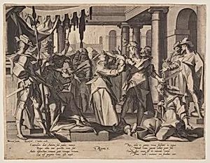 Judgment of Solomon, plate 2 from Thrones of Justice (Thronus Iustitiae)