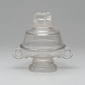 "Jumbo"/Elephant pattern covered butter dish
