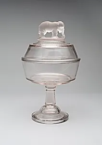 "Jumbo"/Elephant pattern covered compote on pedestal
