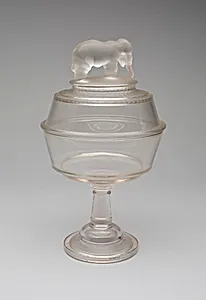 "Jumbo"/Elephant pattern covered compote on pedestal