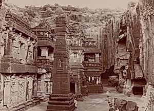 Khalias Rock-Hewn Temple, Ellora by Raja Deen Dayal