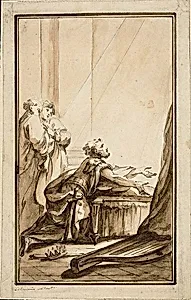 King David Kneeling in Penitence