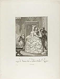 La Dame du Palais de la Reine (The Queen's Lady-in-Waiting, from Monument du Costume Physique et Moral de la fin du Dix-huitième siècle)