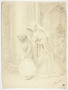 Lady and Girl in Church