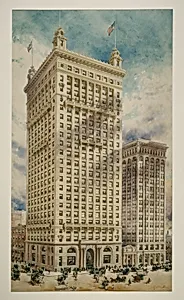 Land Title and Trust Building with Addition, Philadelphia, Pennsylvania, Perspective Rendering