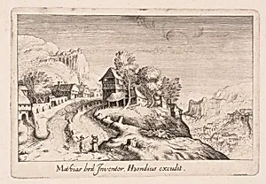 Landscape with a Path up a Mountain through a Village, from Topographia Variarum Regionum