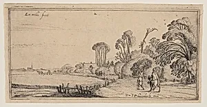 Landscape with a Rider and a Walker on a Road, from Landscapes