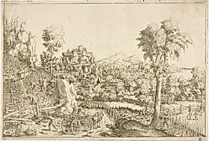 Landscape with a Vine-Yard, in the Middle a Chariot Loaded with Poles