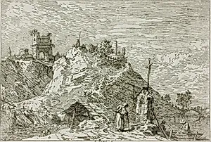 Landscape with the Pilgrim at Prayer, from Vedute by Canaletto