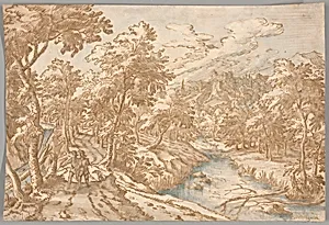 Landscape with Two Men Walking
