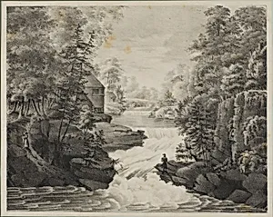 Landscape with Waterfall