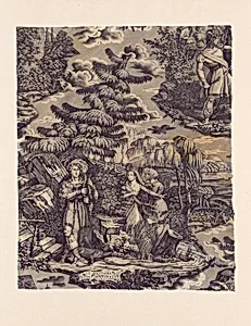 Le Solitaire au Pont du Torrent (The Hermit at the Bridge over the Torrent) (Furnishing Fabric)