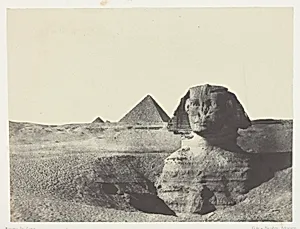 Le Sphynx vu de Face, Egypte Moyenne, plate 11 from the album "Egypte, Nubie, Palestine et Syrie" (1852) by Maxime Du Camp