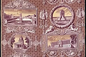 Les Monuments de Paris (The Monuments of Paris) (Furnishing Fabric)