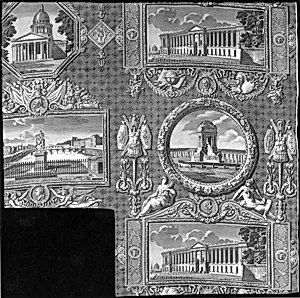 Les Monuments de Paris (The Monuments of Paris) (Furnishing Fabric)