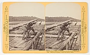 Making a Crossing. Hold Her Heavy, Pard. , from the series "The Camera's Story of Raftman's Life on the Wisconsin"