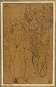 Male Nude and Warrior in Armor