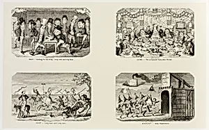 May - Settling for the Derby - Long Odds and Long Faces from George Cruikshank's Steel Etchings to The Comic Almanacks: 1835-1853 (top left) by George Cruikshank