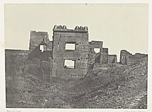 Médinet-Habou, Façade Orientale du Gynécée de Ramsès-Mèiamoun; Thèbes, plate 48 from the album "Egypte, Nubie, Palestine et Syrie" (1852) by Maxime Du Camp