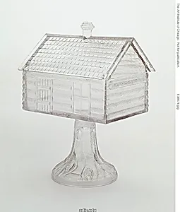 Medium Covered Compote in Log Cabin Pattern on Pedestal