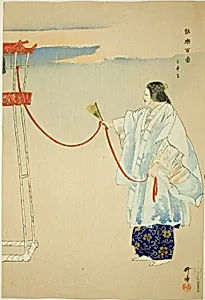 Miidera, from the series "One Hundred No Dramas (Nogaku hyakuban)" by Tsukioka Kôgyo