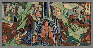 Minamoto Yorimitsu in Mount Ashigara (Minomoto Yorimitsu Ashigarayama iri no zu) by Ichieisai Yoshitsuya