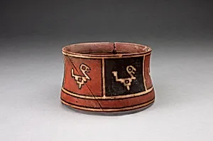 Miniature Straight-sided Bowl with Abstract Bird Motifs